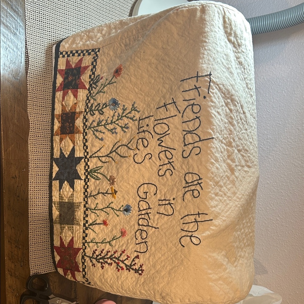 Embroidered Floral Quilt Cover